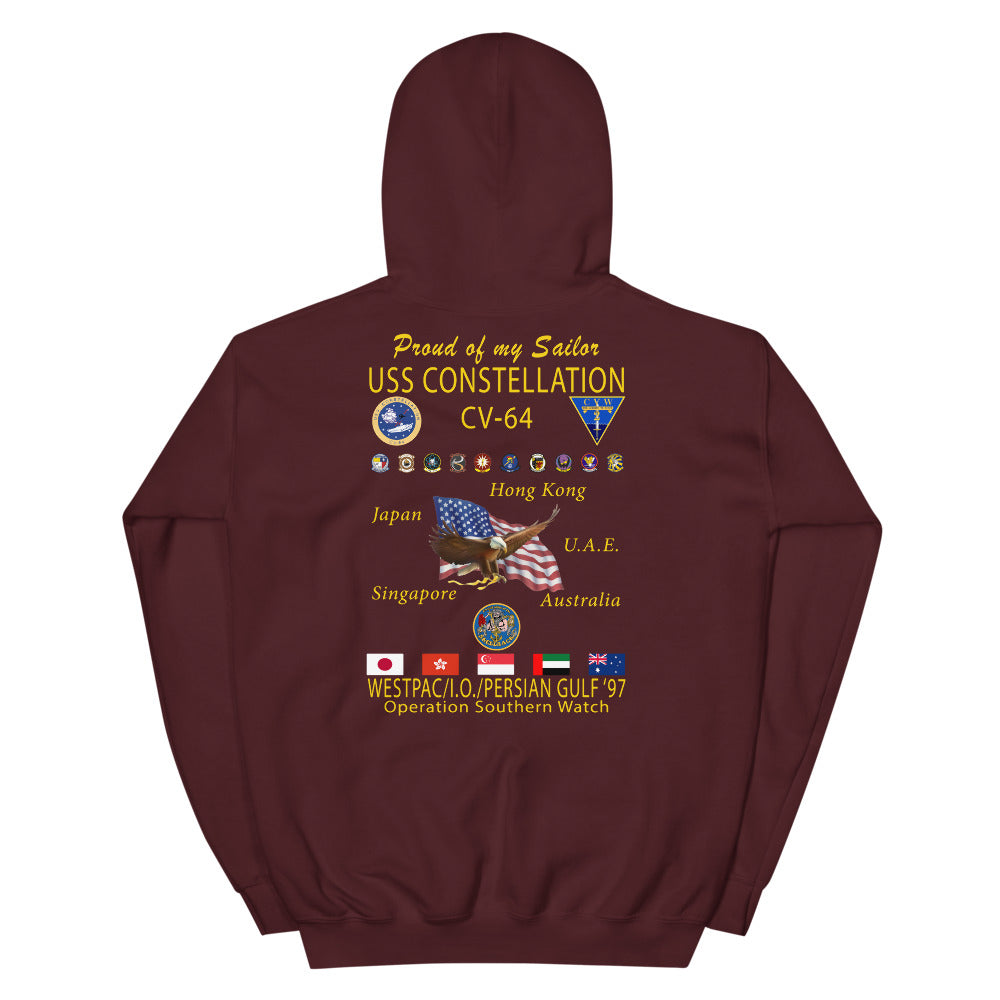 USS Constellation (CV-64) 1997 Cruise Hoodie - FAMILY