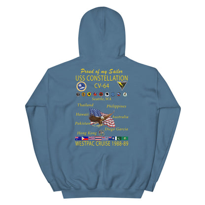USS Constellation (CV-64) 1988-89 Cruise Hoodie - FAMILY
