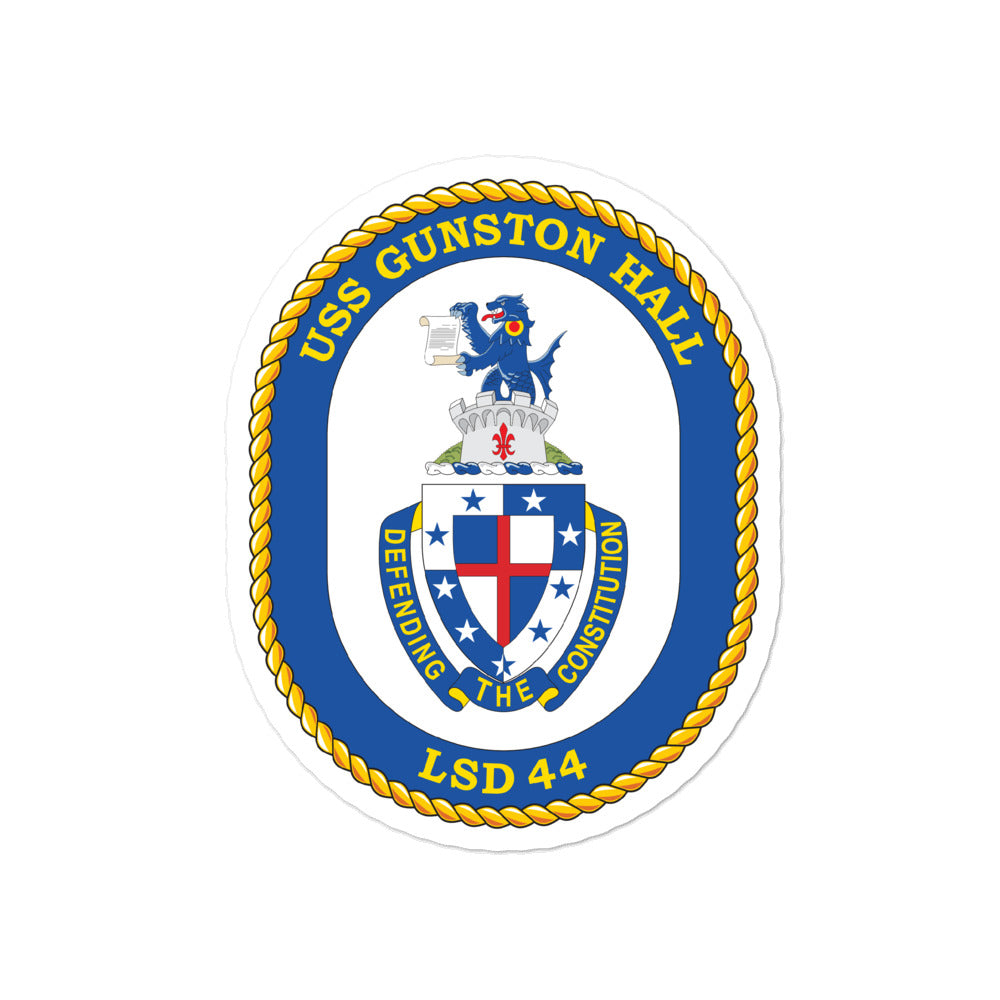 USS Gunston Hall (LSD-44) Ship's Crest Vinyl Sticker