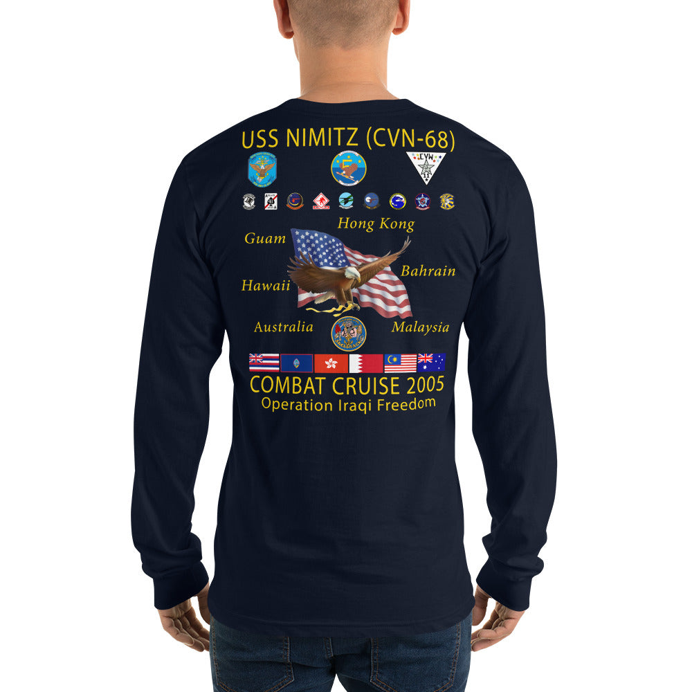 USS Nimitz (CVN-68) 2005 Long Sleeve Cruise Shirt