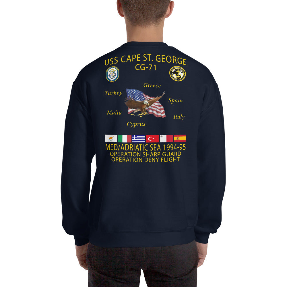 USS Cape St George (CG-71) 1994-95 Cruise Sweatshirt
