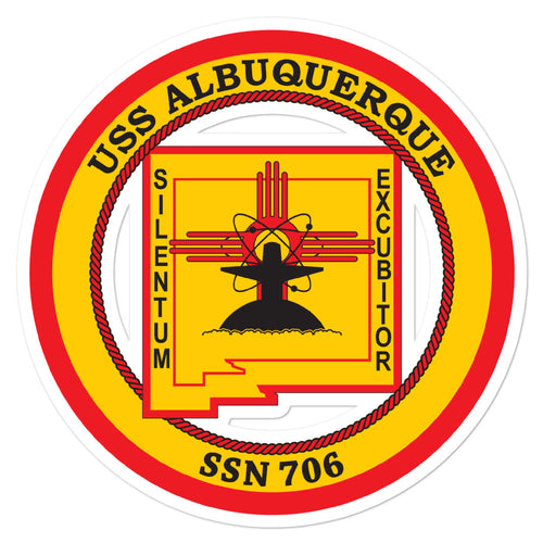 USS Albuquerque (SSN-706) Ship's Crest Vinyl Sticker