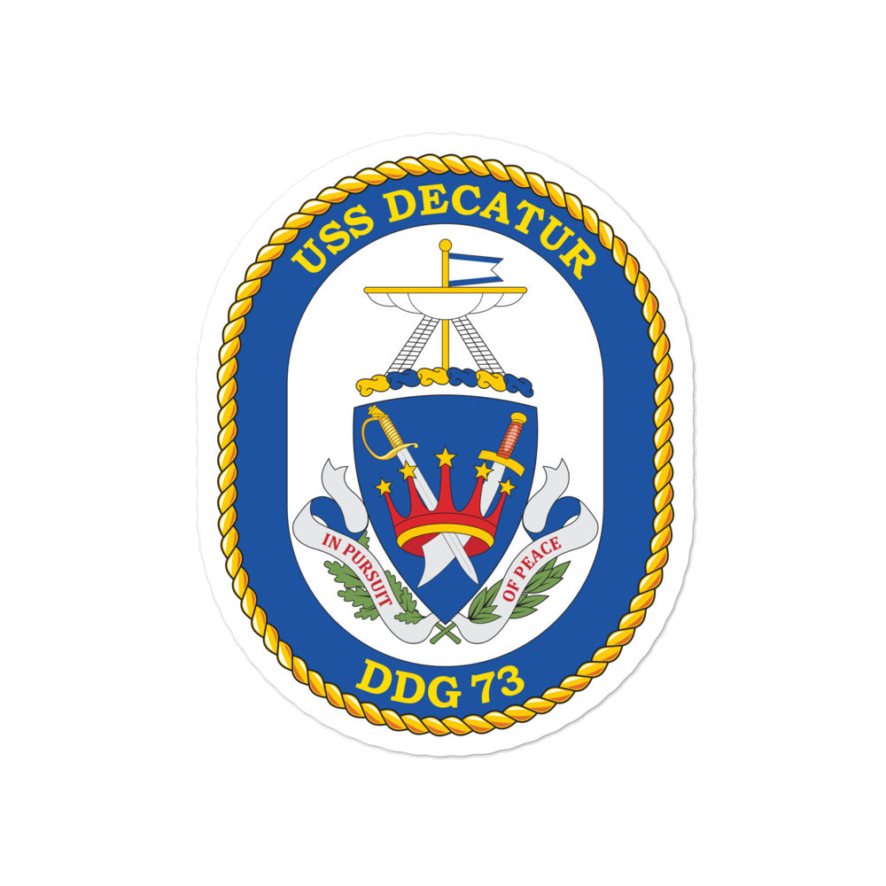 USS Decatur (DDG-73) Ship's Crest Vinyl Sticker