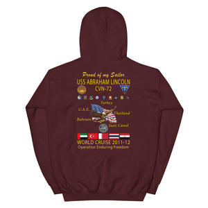 USS Abraham Lincoln (CVN-72) 2011-12 Cruise Hoodie - Family