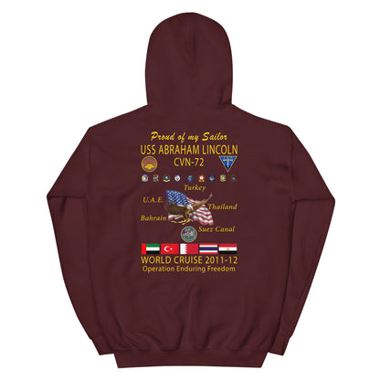 USS Abraham Lincoln (CVN-72) 2011-12 Cruise Hoodie - Family