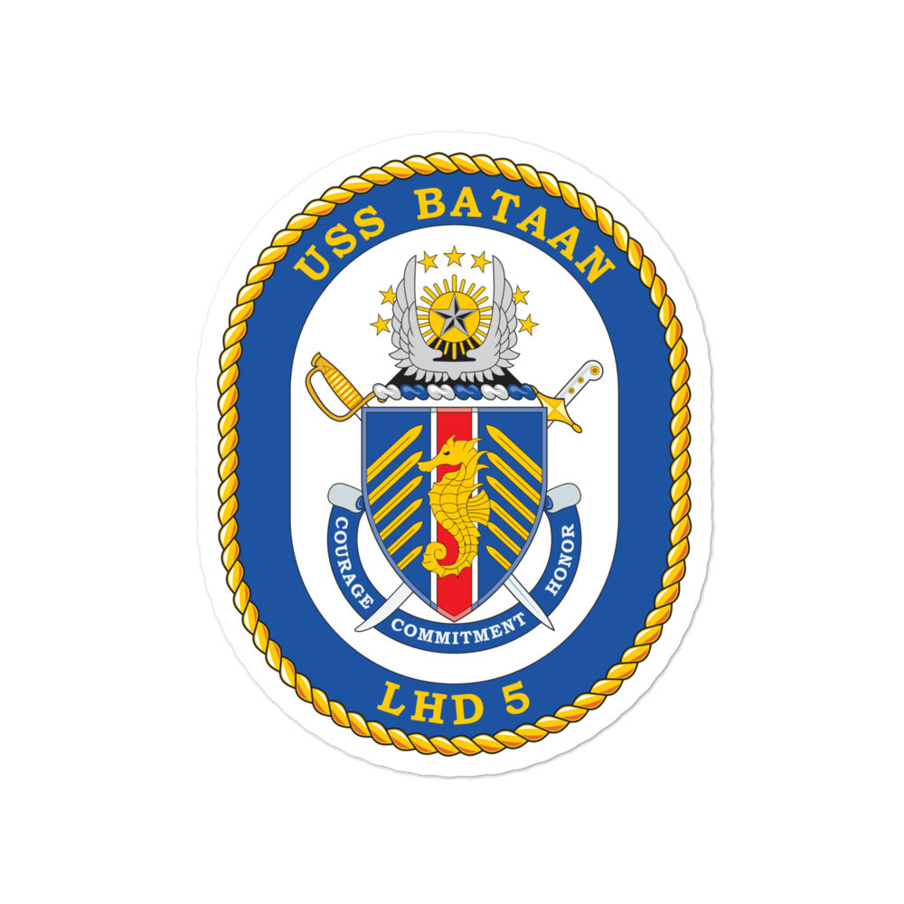 USS Bataan (LHD-5) Ship's Crest Vinyl Sticker