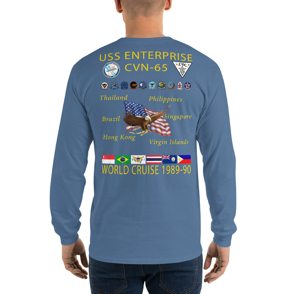 USS Enterprise (CVN-65) 1989-90 Long Sleeve Cruise Shirt