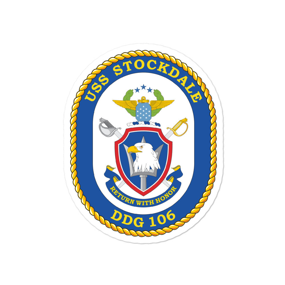 USS Stockdale (DDG-106) Ship's Crest Vinyl Sticker