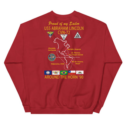 USS Abraham Lincoln (CVN-72) 1990 Cruise Sweatshirt - FAMILY