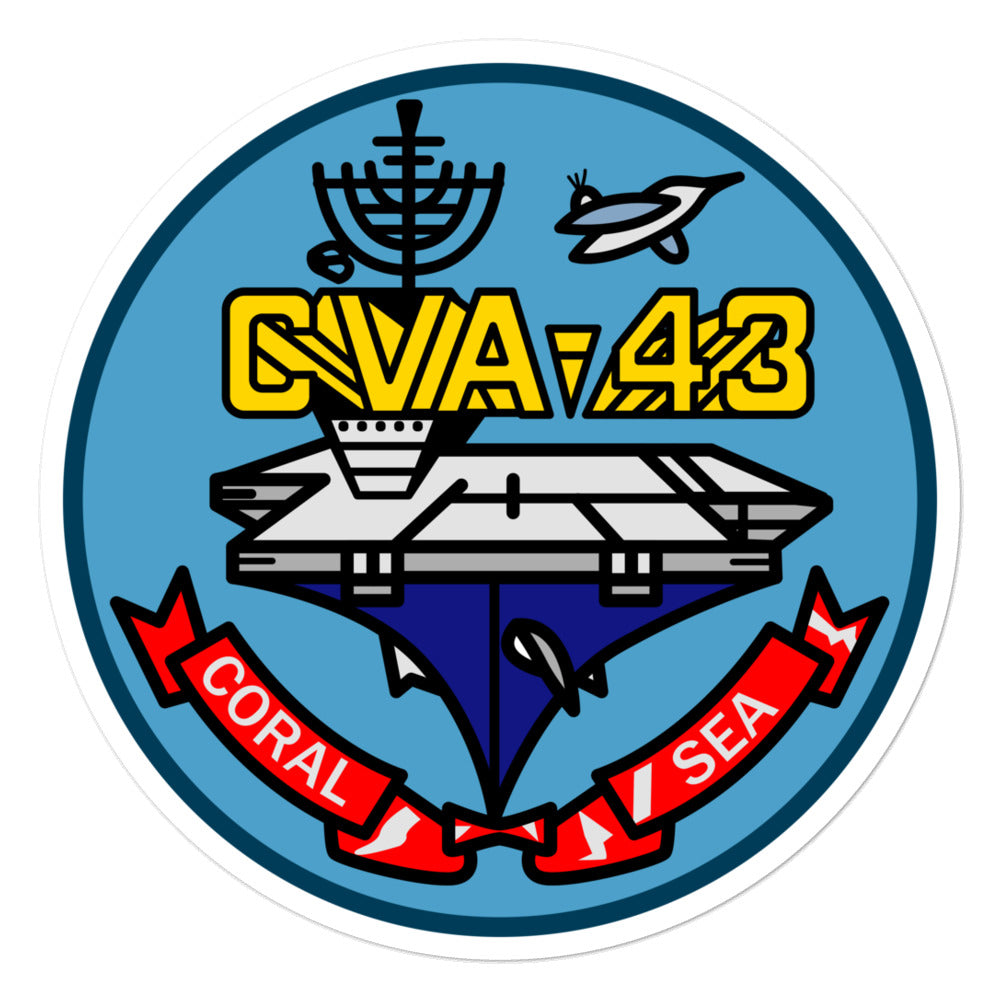 USS Coral Sea (CVA-43) Ship's Crest Vinyl Sticker