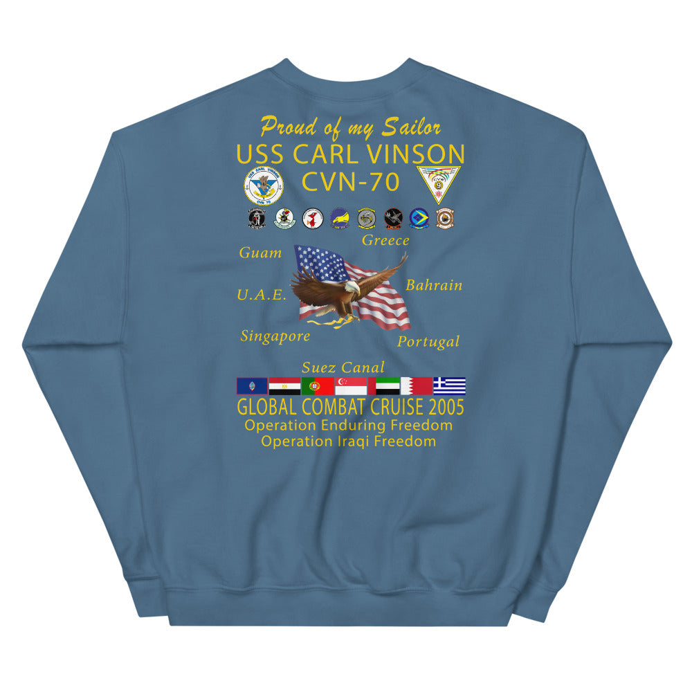 USS Carl Vinson (CVN-70) 2005 Cruise Sweatshirt - FAMILY