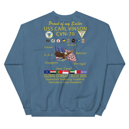 USS Carl Vinson (CVN-70) 2005 Cruise Sweatshirt - FAMILY