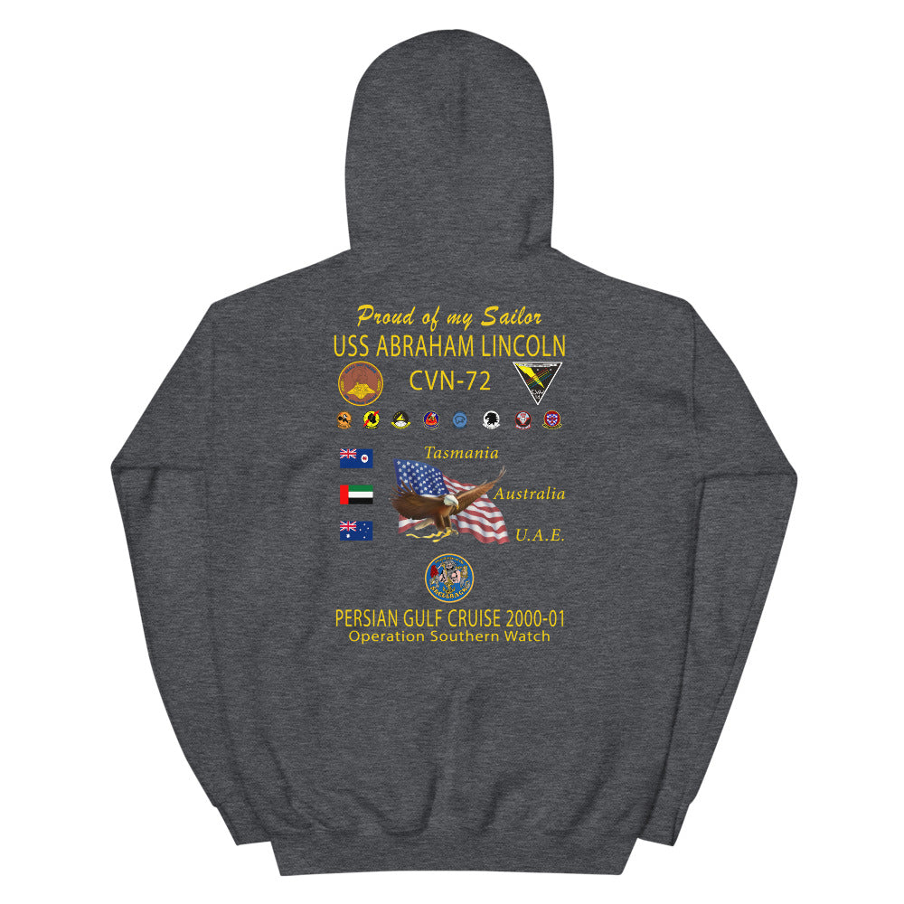 USS Abraham Lincoln (CVN-72) 2000-01 Cruise Hoodie - Family