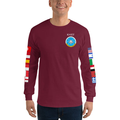IKE CUSTOM w/FLAGS - E HUGHES - Long Sleeve Shirt