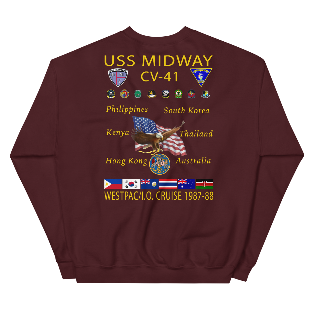 USS Midway (CV-41) 1987-88 Cruise Sweatshirt