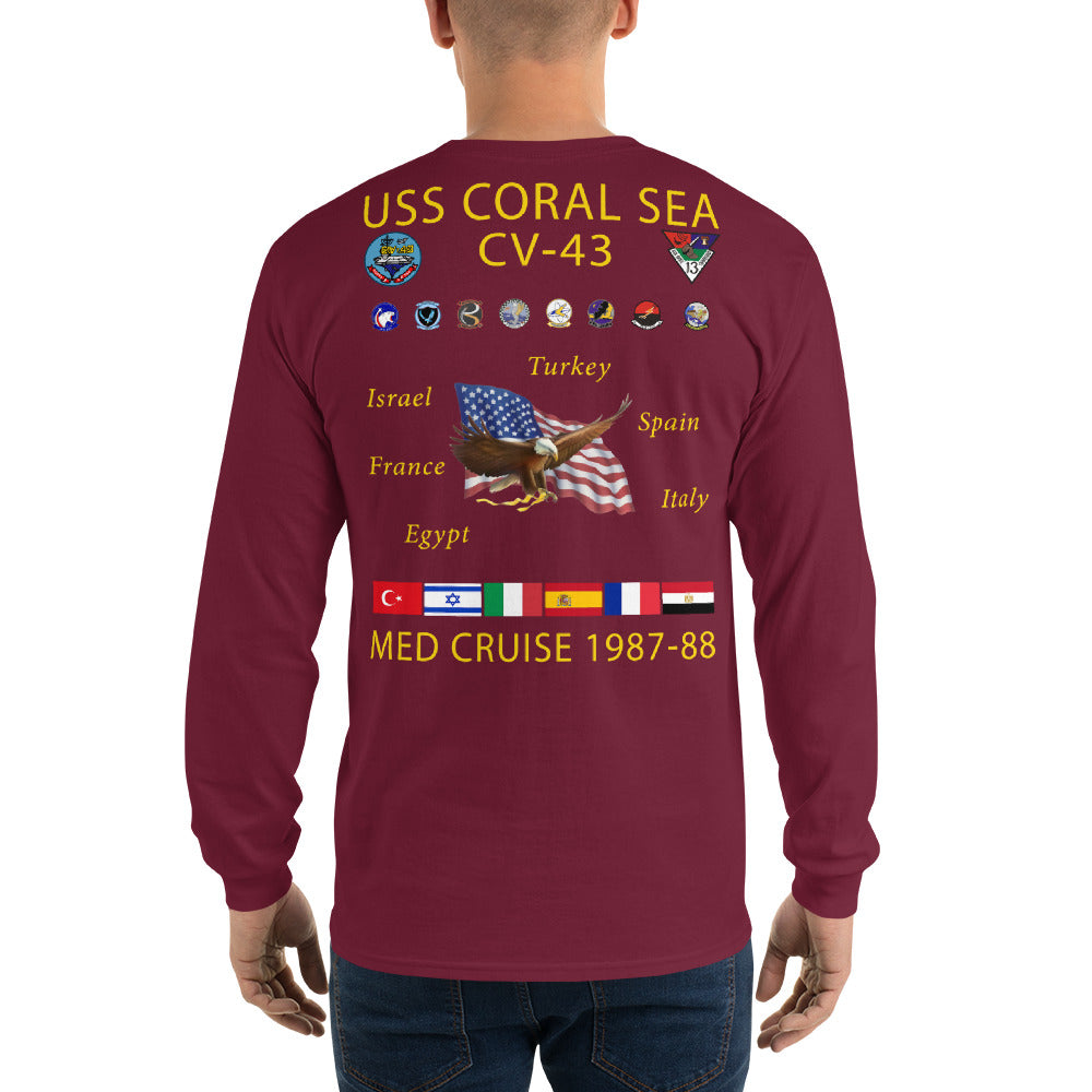 USS Coral Sea (CV-43) 1987-88 Long Sleeve Cruise Shirt