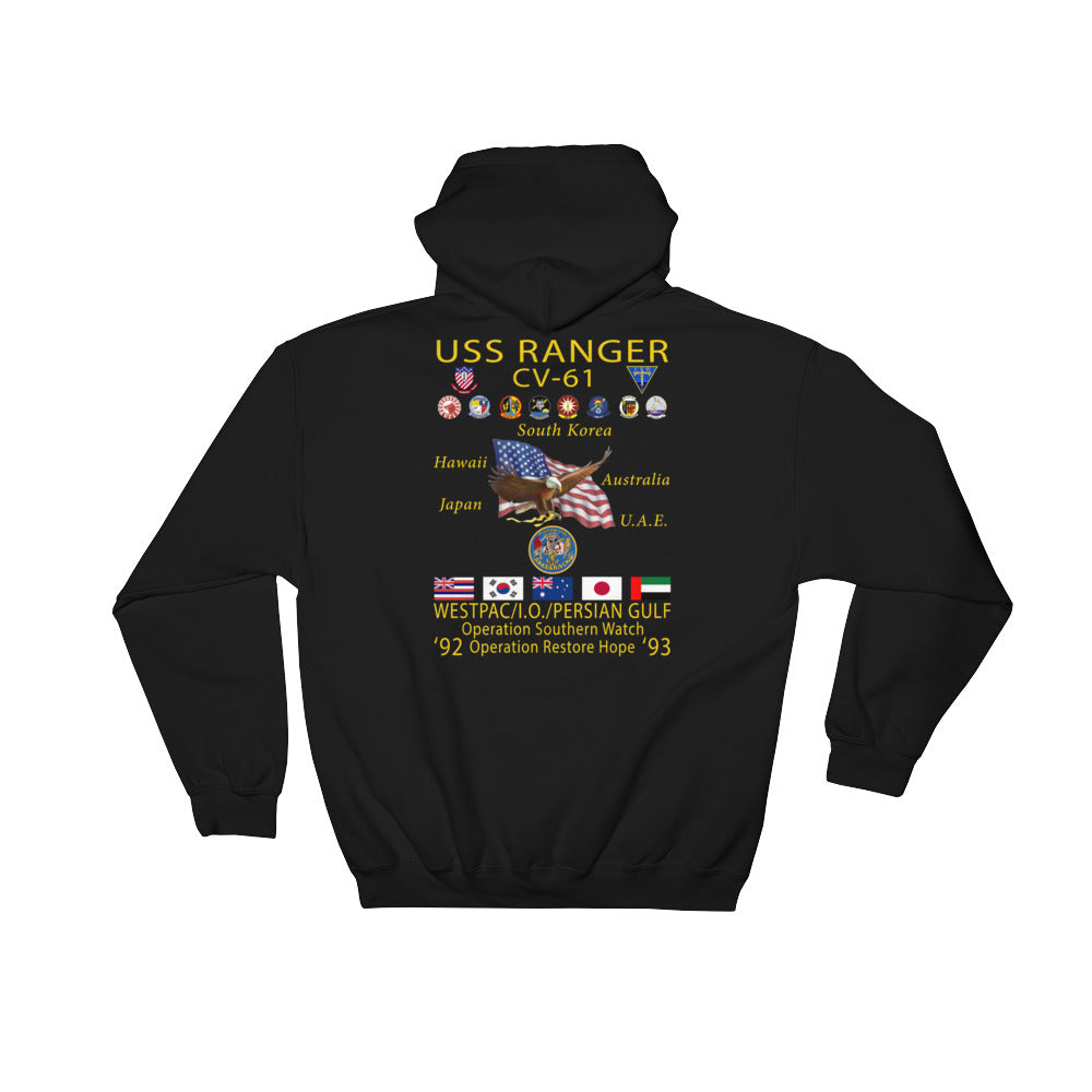 USS Ranger (CV-61) 1992-93 Cruise Hoodie