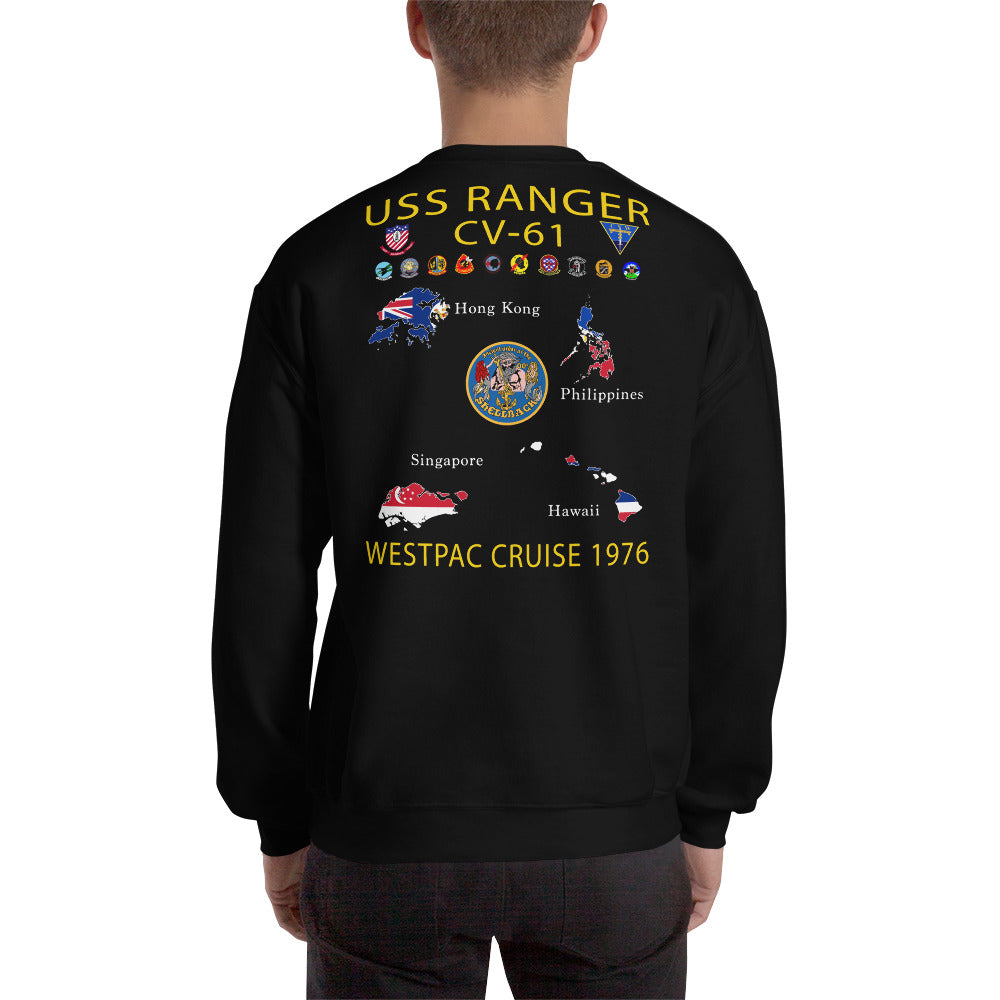 USS Ranger (CV-61) 1976 Cruise Sweatshirt - Map