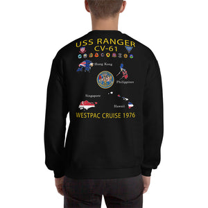 USS Ranger (CV-61) 1976 Cruise Sweatshirt - Map