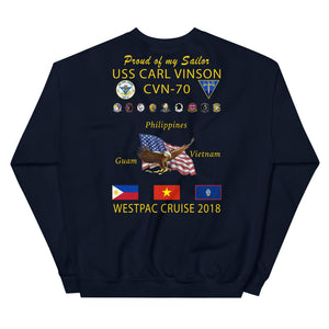 USS Carl Vinson (CVN-70) 2018 Cruise Sweatshirt - FAMILY
