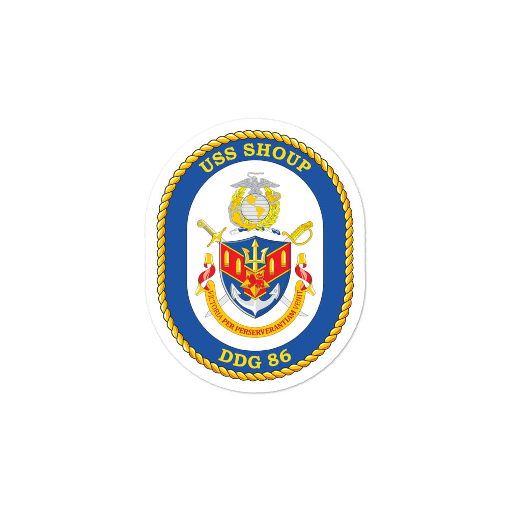 USS Shoup (DDG-86) Ship's Crest Vinyl Sticker