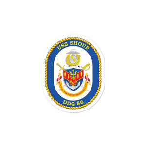 USS Shoup (DDG-86) Ship's Crest Vinyl Sticker
