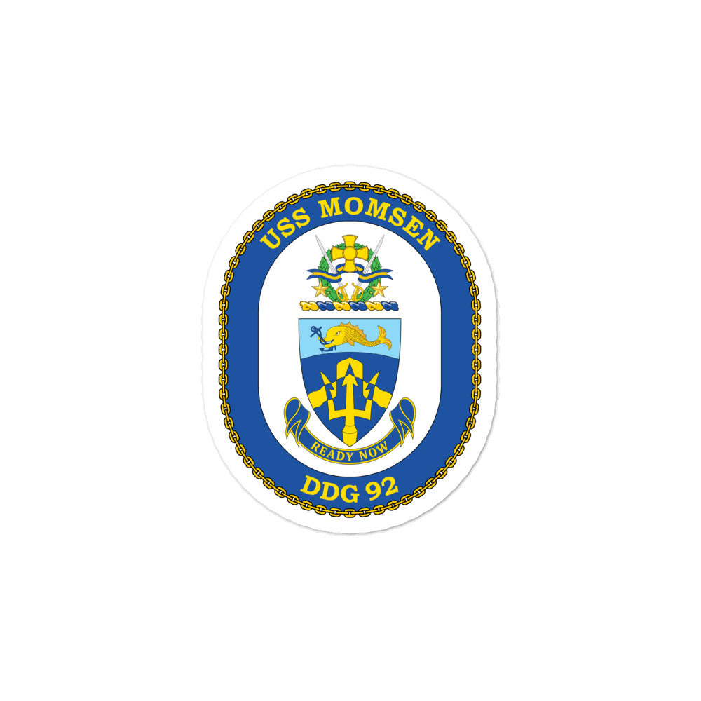 USS Momsen (DDG-92) Ship's Crest Vinyl Sticker