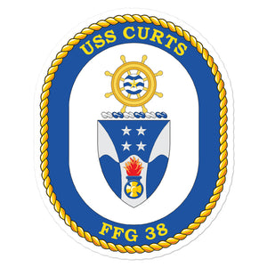 USS Curts (FFG-38) Ship's Crest Vinyl Sticker