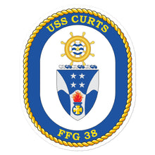 Load image into Gallery viewer, USS Curts (FFG-38) Ship&#39;s Crest Vinyl Sticker