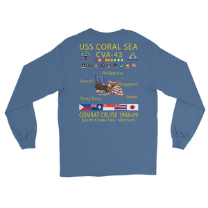 USS Coral Sea (CVA-43) 1968-69 Long Sleeve Cruise Shirt
