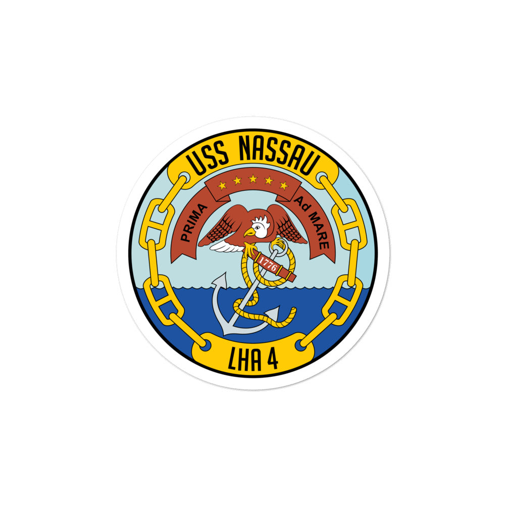 USS Nassau (LHA-4) Ship's Crest Vinyl Sticker