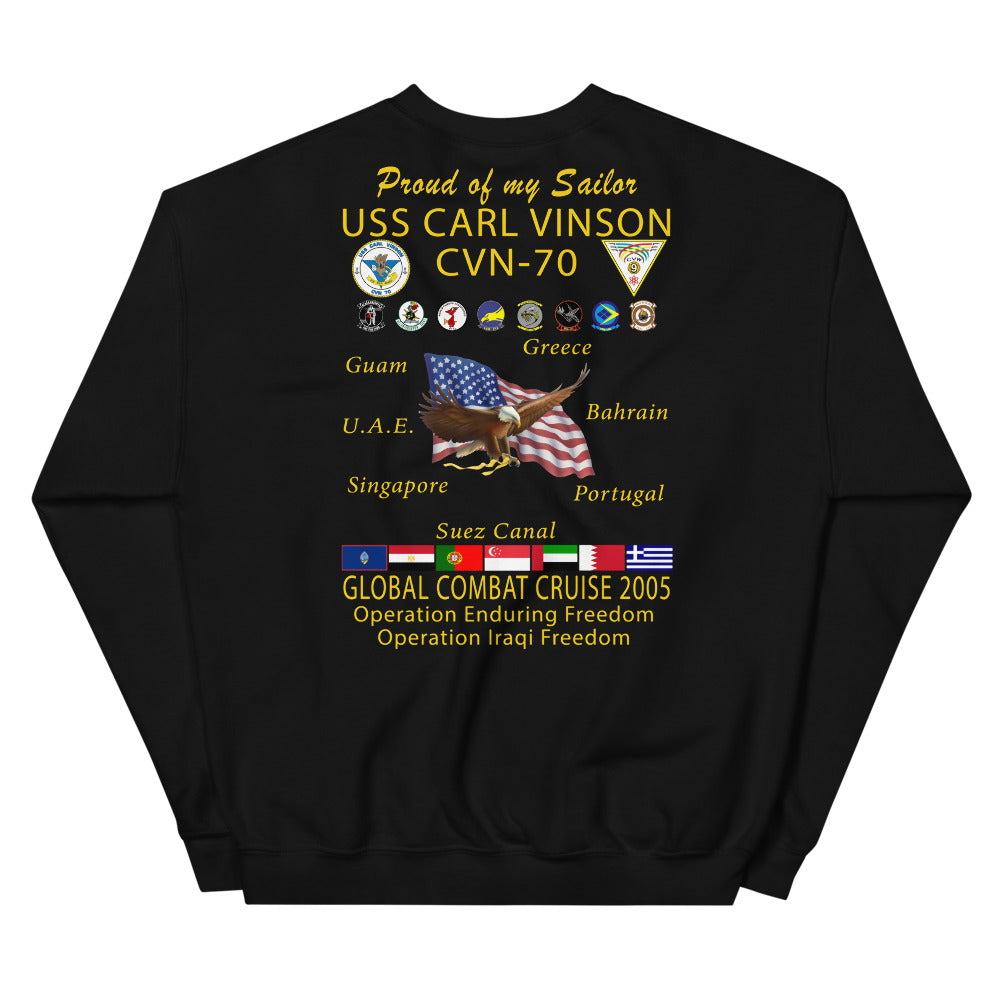 USS Carl Vinson (CVN-70) 2005 Cruise Sweatshirt - FAMILY