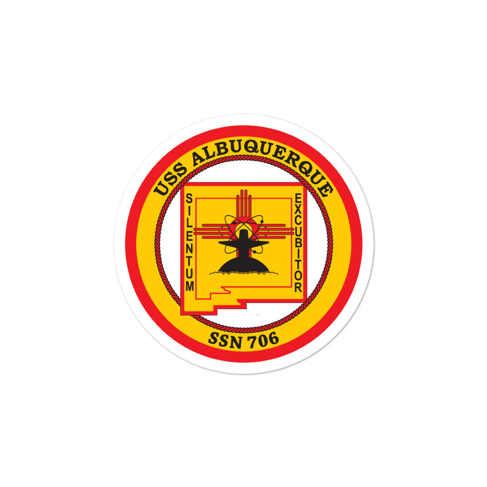USS Albuquerque (SSN-706) Ship's Crest Vinyl Sticker