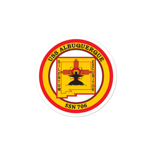 USS Albuquerque (SSN-706) Ship's Crest Vinyl Sticker