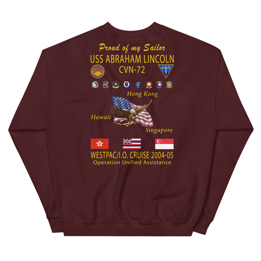 USS Abraham Lincoln (CVN-72) 2004-05 Cruise Sweatshirt - Family