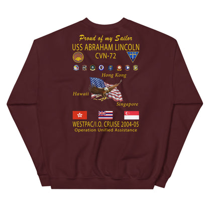 USS Abraham Lincoln (CVN-72) 2004-05 Cruise Sweatshirt - Family