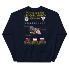 Load image into Gallery viewer, USS Carl Vinson (CVN-70) 2001-02 Cruise Sweatshirt - FAMILY