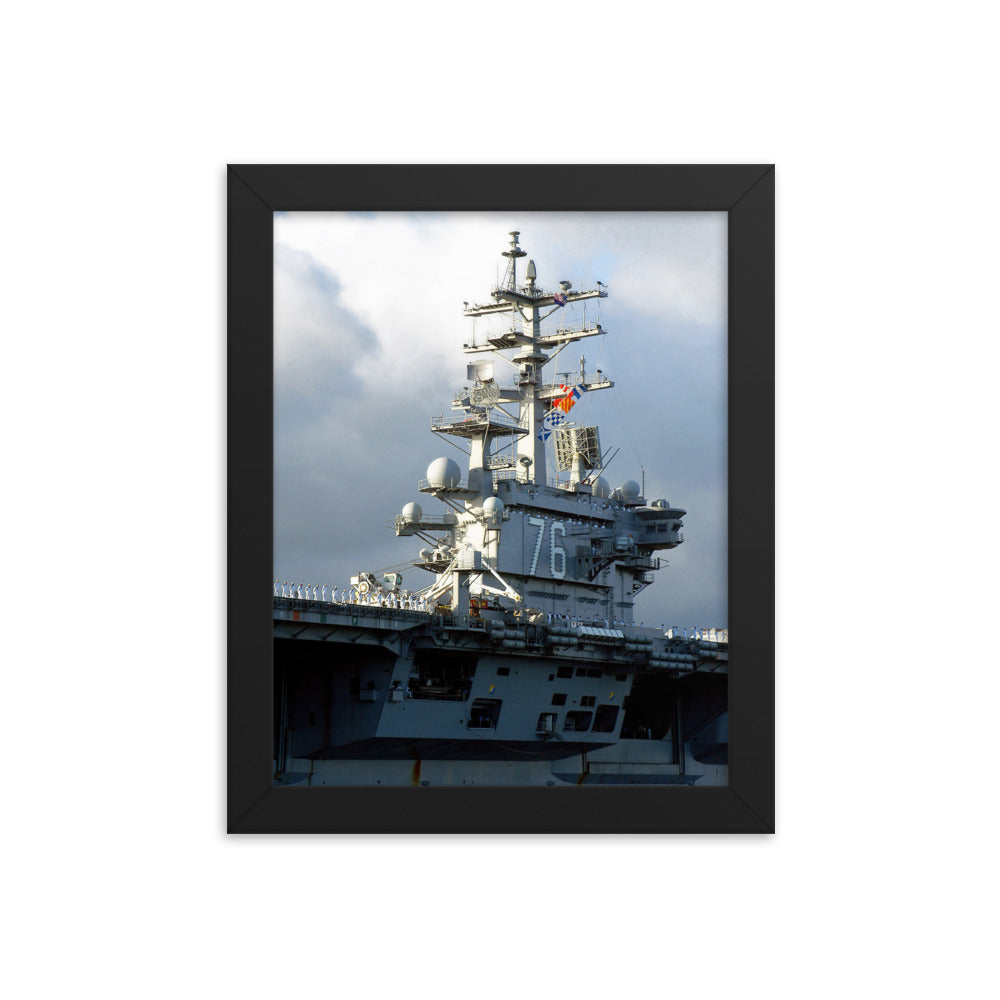 USS Ronald Reagan (CVN-76) Framed Ship's Island Photo