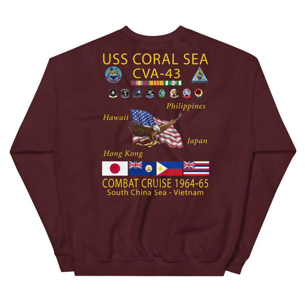 USS Coral Sea (CVA-43) 1964-65 Cruise Sweatshirt