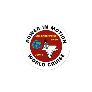USS Enterprise (CVN-65) '89-'90 Power in Motion Cruise Vinyl Sticker