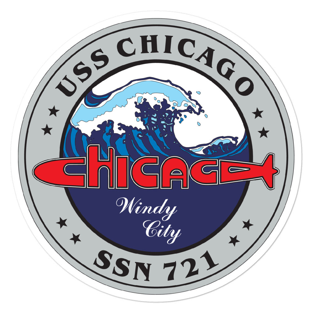 USS Chicago (SSN-721) SE Ship's Crest Vinyl Sticker