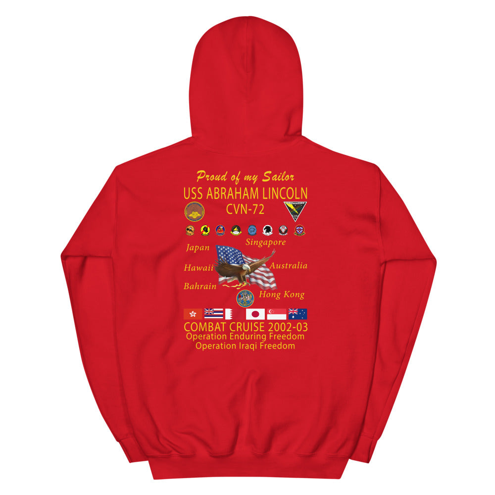 USS Abraham Lincoln (CVN-72) 2002-03 Cruise Hoodie - Family