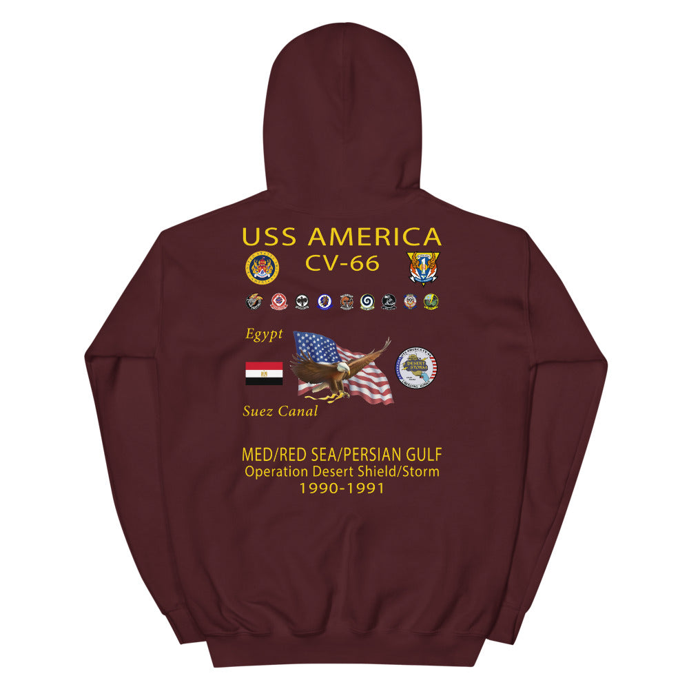 USS America (CV-66) 1990-91 Cruise Hoodie (Ver 1)
