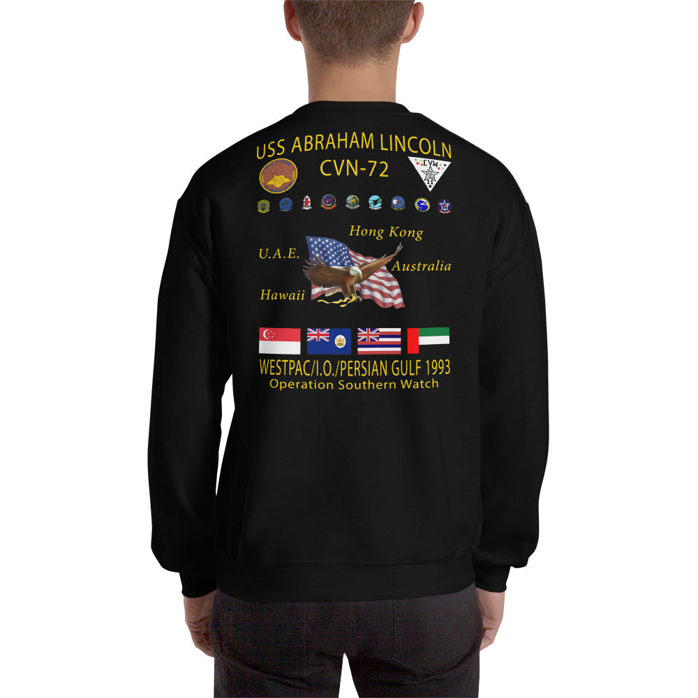 USS Abraham Lincoln (CVN-72) 1993 Cruise Sweatshirt