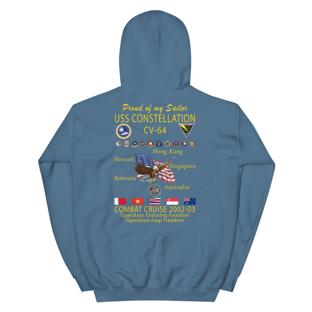 USS Constellation (CV-64) 2002-03 Cruise Hoodie - FAMILY