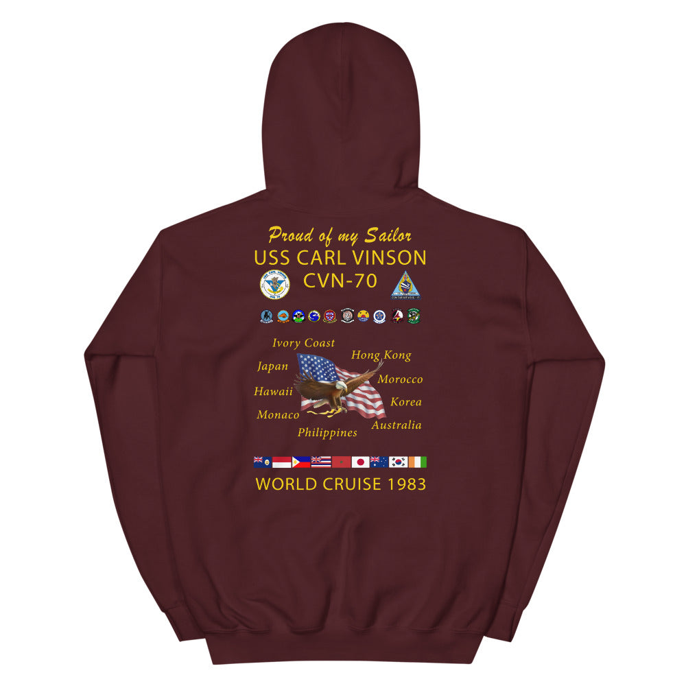 USS Carl Vinson (CVN-70) 1983 Cruise Hoodie - Family