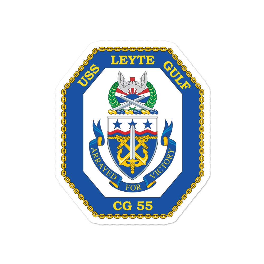 USS Leyte Gulf (CG-55) Ship's Crest Vinyl Sticker