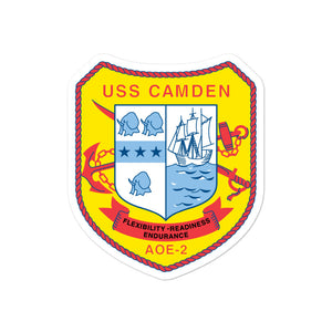 USS Camden (AOE-2) Ship's Crest Vinyl Sticker