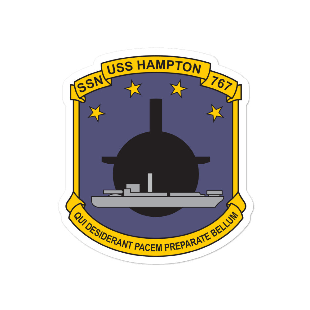 USS Hampton (SSN-767) Ship's Crest Vinyl Sticker