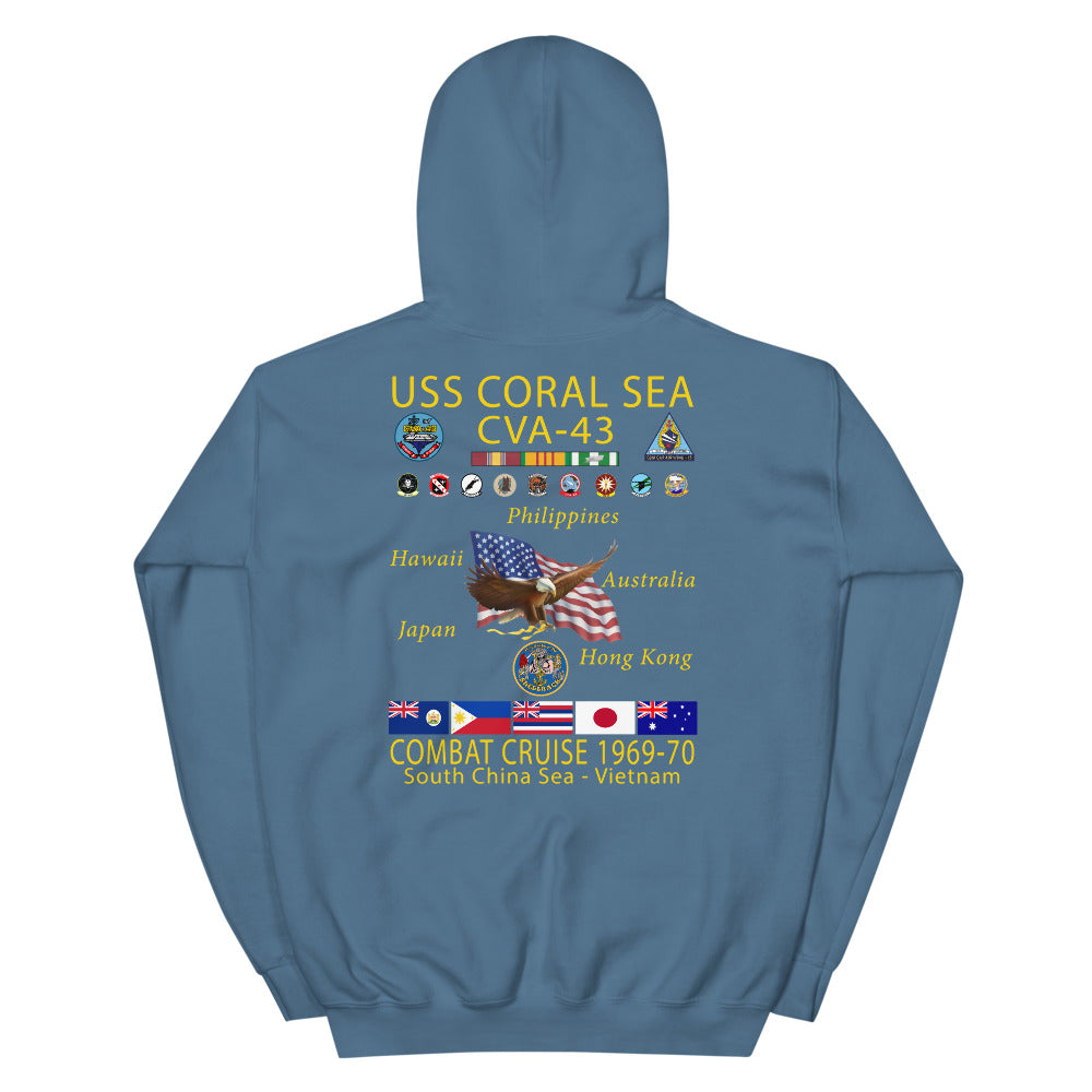 USS Coral Sea (CVA-43) 1969-70 Cruise Hoodie